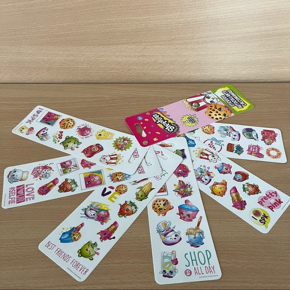 NWT 2013 Shopkins Stickers by SandyLion 72 stickers Kooky Cookie Poppy Corn CUTE - Picture 2 of 4